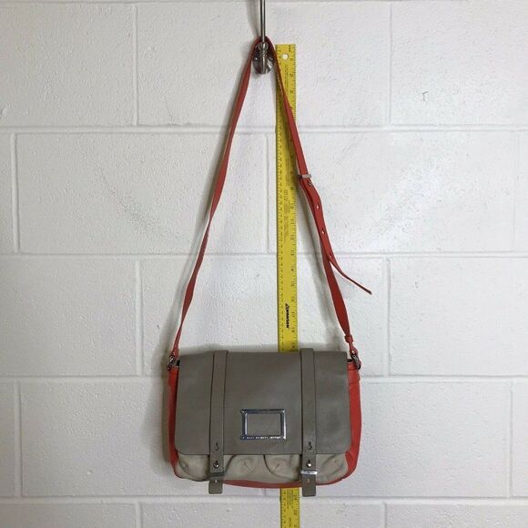 Marc by Marc Jacobs Womens Werdie Crossbody Messenger Bag Beige Taupe Orange - Picture 3 of 12